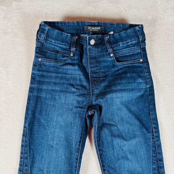 Liverpool Jeans Women 2/26 Columbia Blue Double Fray Hem Liv Non Skinny Skinny - Picture 2 of 14